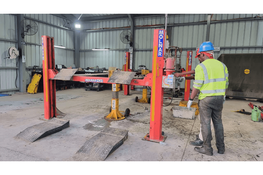 UMA Vehicle Hoist Wire rope installation